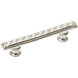 Cache 3'' O.C. Pull With Flared Feet With Center Of Swarovski Clear Crystals In Satin.