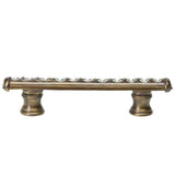 Cache 3'' O.C. Pull With Flared Feet With Center Of Swarovski Clear Crystals In Satin.