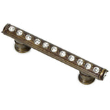 Cache 3'' O.C. Pull With Flared Feet With Center Of Swarovski Clear Crystals In Satin.