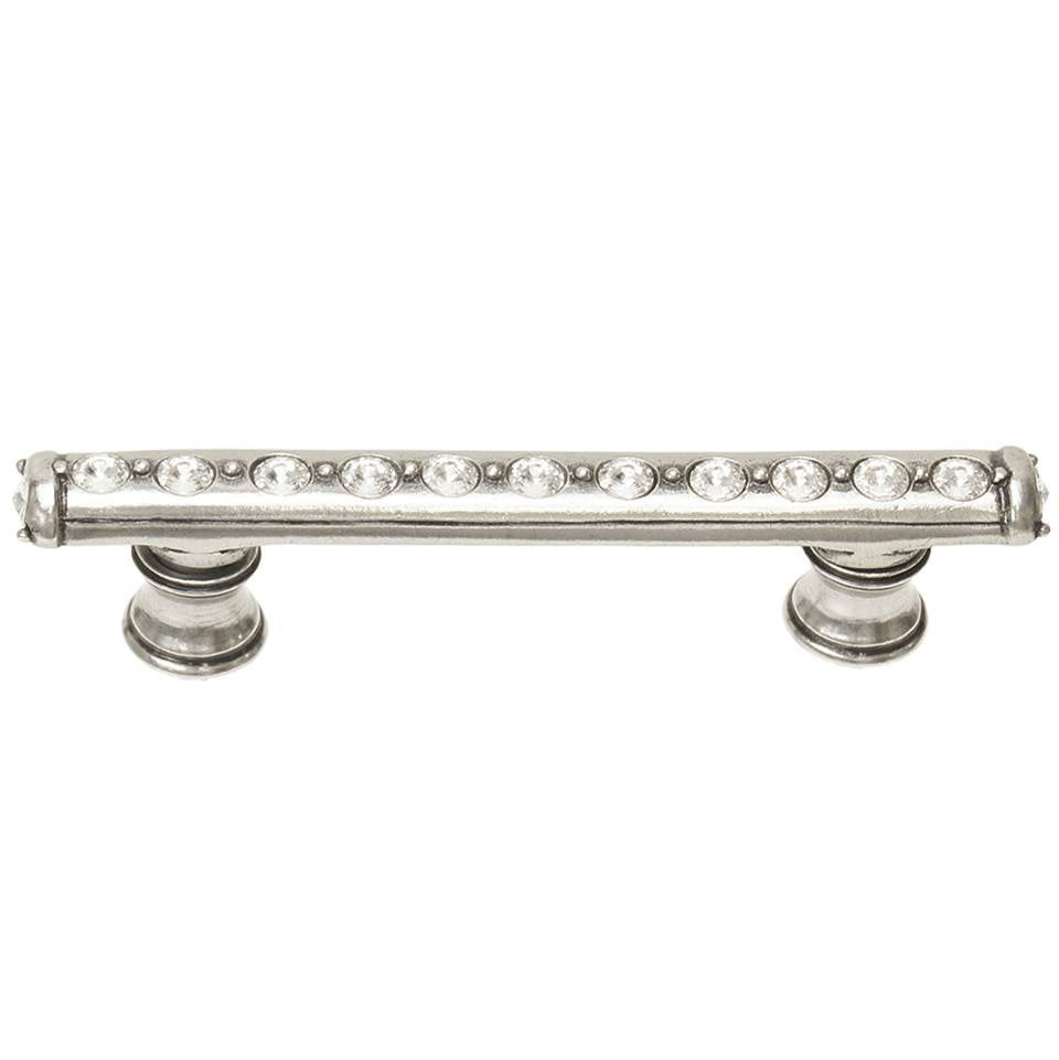 Carpe Diem Hardware - Cache 3'' O.C. Pull With Flared Feet With Center Of Swarovski Clear Crystals In Chalice. - Chalice