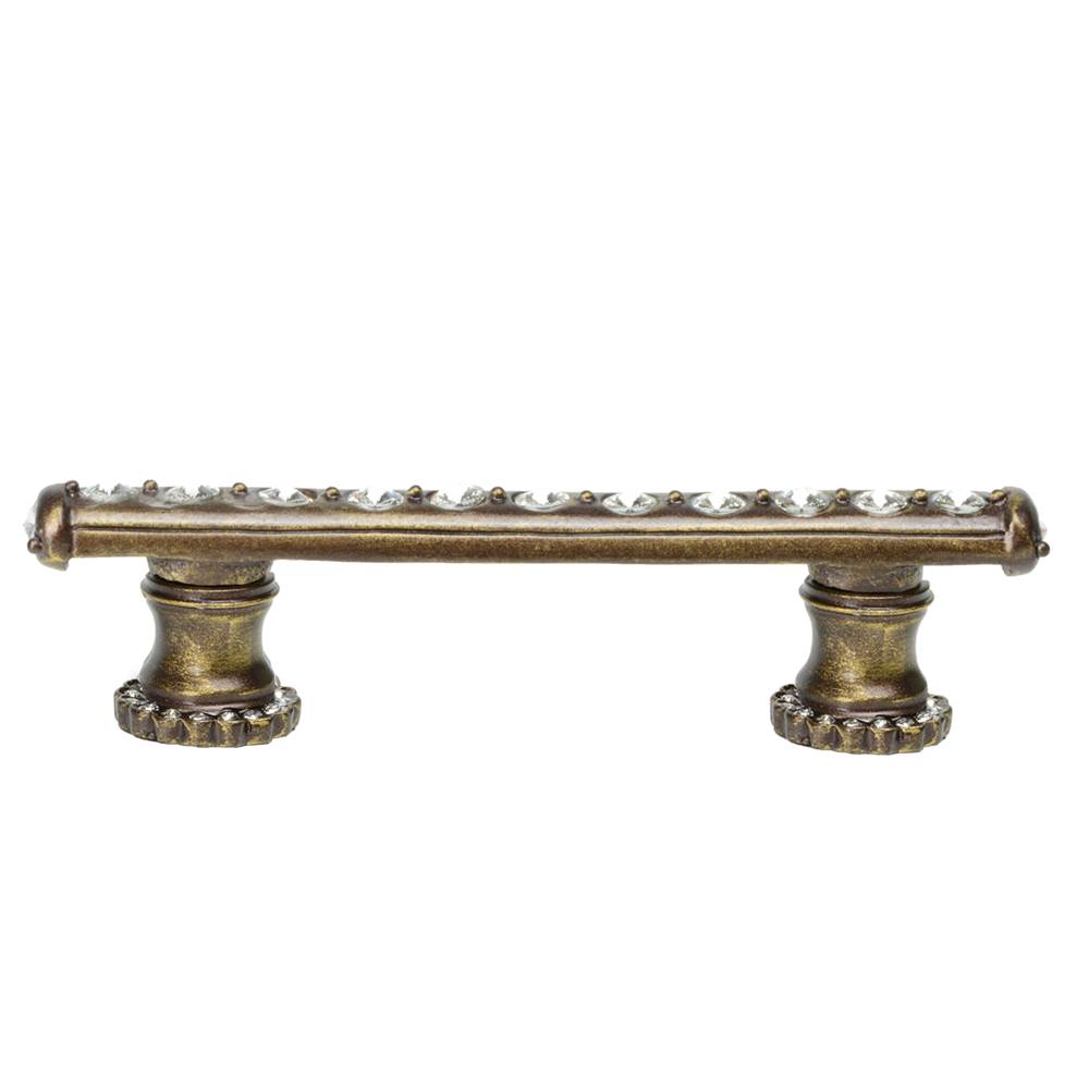 Cache 3'' O.C. Pull With Halo Platforms With Center Of Swarovski Clear Crystals