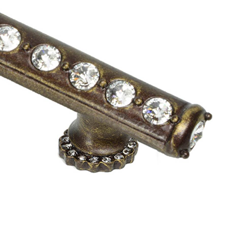 Cache 3'' O.C. Pull With Halo Platforms With Center Of Swarovski Clear Crystals