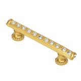 Carpe Diem Hardware - Cache 3'' O.C. Pull With Halo Platforms With Center Of Swarovski Clear Crystals - Gilded Mercury