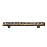 Carpe Diem Hardware - Juliane Grace 12'' O.C. Approx w/ 1/2'' Smooth Center Long Pull Small Finial w/ Swarovski Crystals - Antique Brass