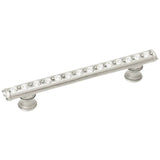 Cache 4'' O.C. Pull With Flared Feet With Center Of Swarovski Clear Crystals In Satin.