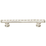 Carpe Diem Hardware - Cache 4'' O.C. Pull With Flared Feet With Center Of Swarovski Clear Crystals In Platinum. - Platinum