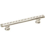 Cache 4'' O.C. Pull With Flared Feet With Center Of Swarovski Clear Crystals In Satin.