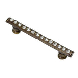 Cache 4'' O.C. Pull With Flared Feet With Center Of Swarovski Clear Crystals In Satin.