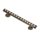 Carpe Diem Hardware - Cache 4'' O.C. Pull With Halo Platforms With Center Of Swarovski Clear Crystals - Antique Brass