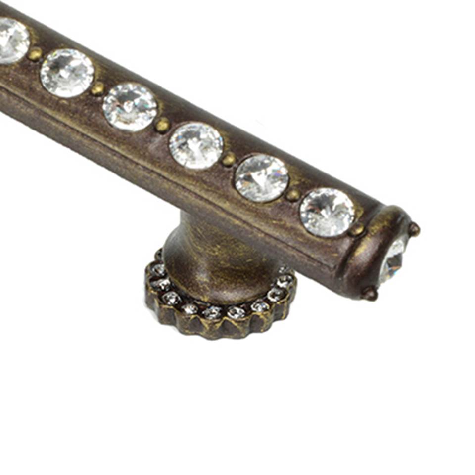 Cache 4'' O.C. Pull With Halo Platforms With Center Of Swarovski Clear Crystals
