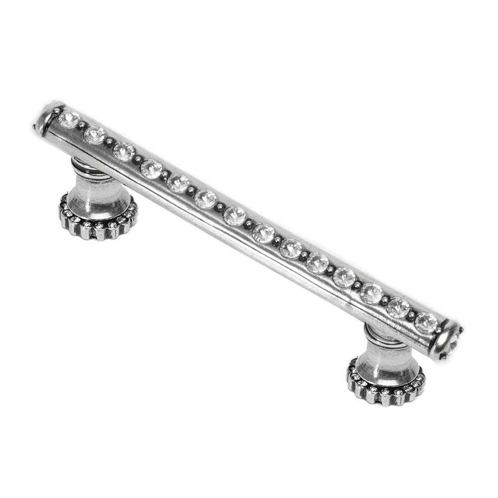 Carpe Diem Hardware - Cache 4'' O.C. Pull With Halo Platforms With Center Of Swarovski Clear Crystals - Chalice