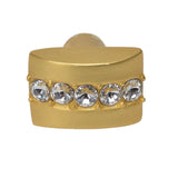 Cache Rectangle Knob With Center Of 5 Rivoli Swarovski Clear Crystals