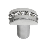 Carpe Diem Hardware - Cache Rectangle Knob With Center Of 5 Rivoli Swarovski Clear Crystals - Chalice