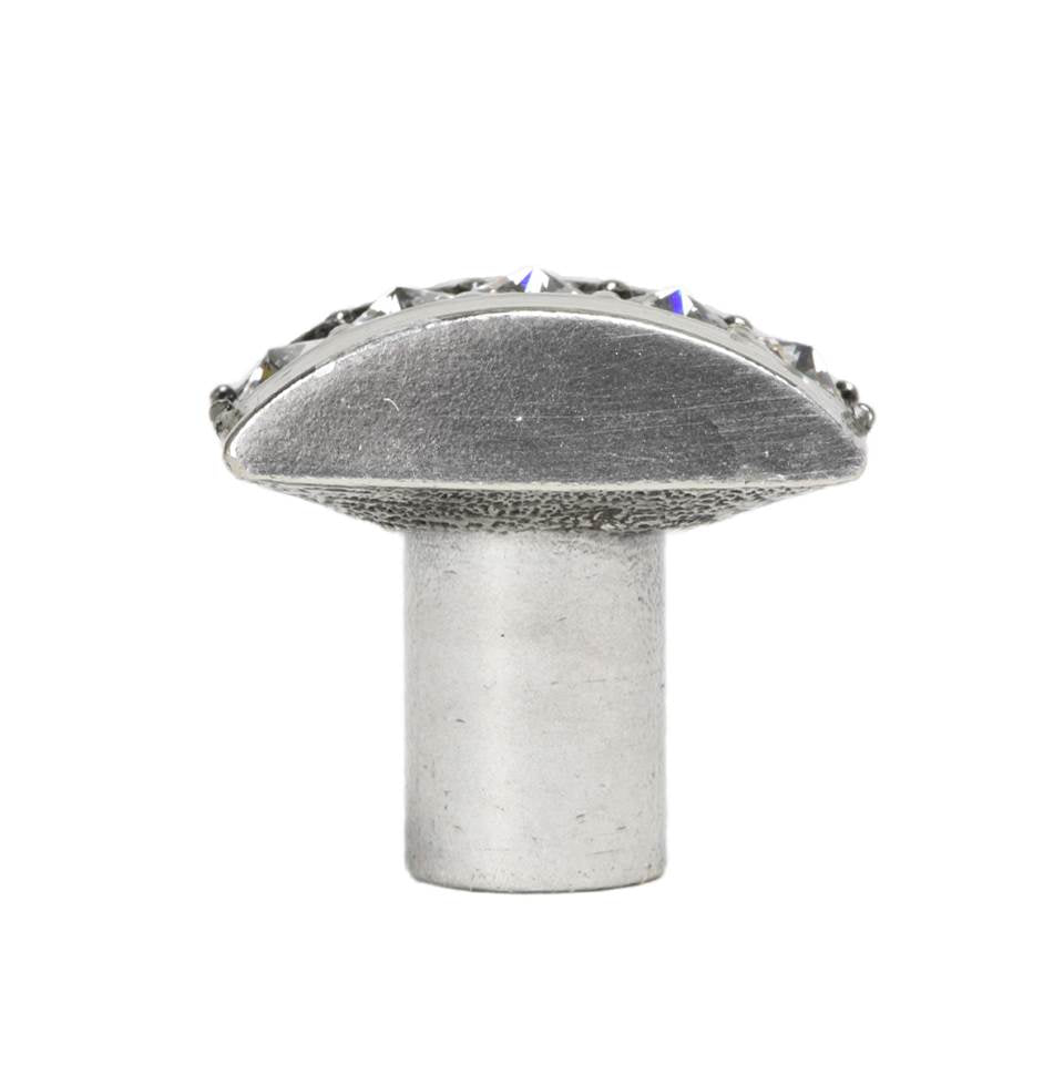 Cache Rectangle Knob With Center Of 5 Rivoli Swarovski Clear Crystals