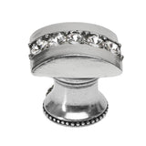 Carpe Diem Hardware - Cache Rectangle Knob With Flared Foot With Center Of 5 Rivoli Swarovski Clear Crystals In Chalice. - Chalice
