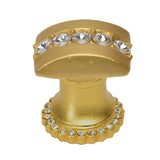 Carpe Diem Hardware - Cache Rectangle Knob With Halo Platform With Center Of 28 Swarovski Clear Crystals - Gilded Mercury