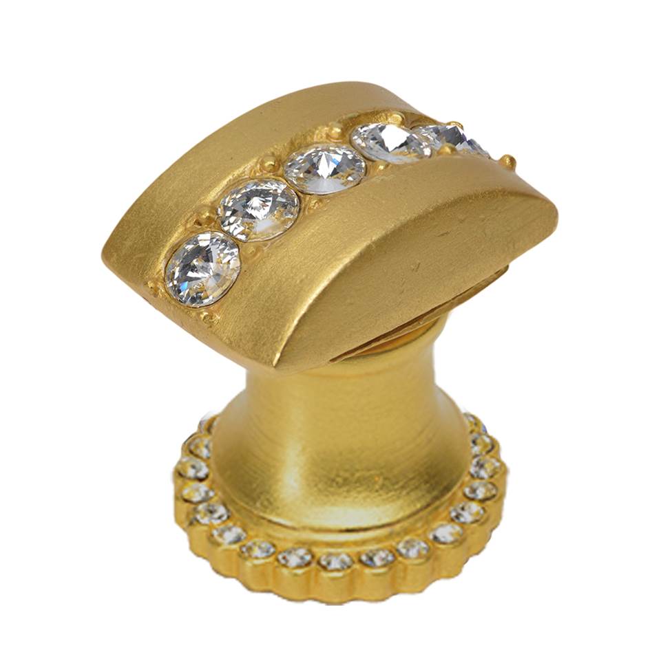 Cache Rectangle Knob With Halo Platform With Center Of 28 Swarovski Clear Crystals