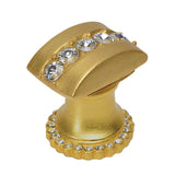 Cache Rectangle Knob With Halo Platform With Center Of 28 Swarovski Clear Crystals