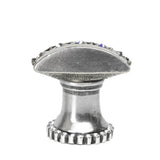 Cache Rectangle Knob With Halo Platform With Center Of 28 Swarovski Clear Crystals