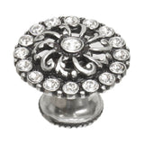 Carpe Diem Hardware - Cache Medium Round Knob With Flared Foot With Swarovski Clear Crystals In Chalice. - Chalice