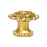 Carpe Diem Hardware - Cache Medium Round Knob w/ Halo Platform w/ Swarovski Crystals - Gilded Mercury