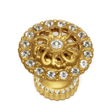 Cache Medium Round Knob With Halo Platform With Swarovski Clear Crystals