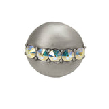 Cache Round Knob With Center Of 5 Rivoli Swarovski Aurore Boreale Crystals