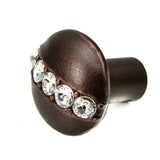 Carpe Diem Hardware - Cache Round Knob w/ Center Of 5 Rivoli Swarovski Crystals - Oil Rub Bronze