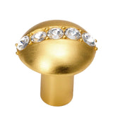 Carpe Diem Hardware - Cache Round Knob With Center Of 5 Rivoli Swarovski Clear Crystals - Gilded Mercury