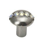 Carpe Diem Hardware - Cache Round Knob With Center Of 5 Rivoli Swarovski Aurore Boreale Crystals - Chalice