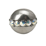 Cache Round Knob With Center Of 5 Rivoli Swarovski Aurore Boreale Crystals