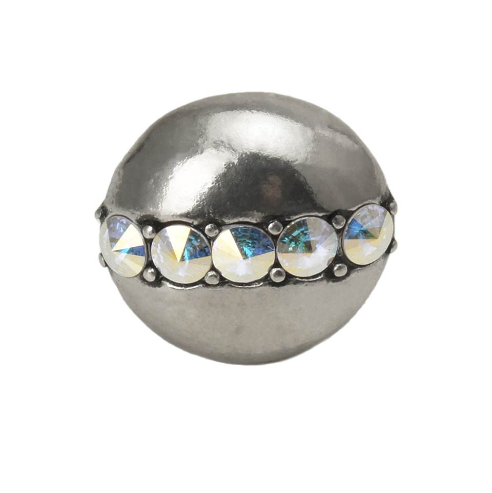 Carpe Diem Hardware - Cache Round Knob w/ Center Of 5 Rivoli Swarovski Crystals - Chalice