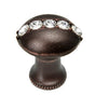 Carpe Diem Hardware - Cache Round Knob w/ Flared Foot w/ Center Of 5 Rivoli Swarovski Crystals - Chalice