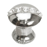 Carpe Diem Hardware - Cache Round Knob With Flared Foot With Center Of 5 Rivoli Swarovski Clear Crystals In Platinum. - Platinum