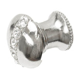 Cache Round Knob With Flared Foot With Center Of 5 Rivoli Swarovski Clear Crystals In Satin.