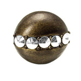 Cache Round Knob With Halo Platform With Center Of 28 Swarovski Clear Crystals