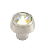 Carpe Diem Hardware - Cache Round Knob With An 18Mm Rivoli Swarovski Aurore Boreale Crystal - Satin