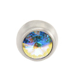 Cache Round Knob With An 18Mm Rivoli Swarovski Aurore Boreale Crystal