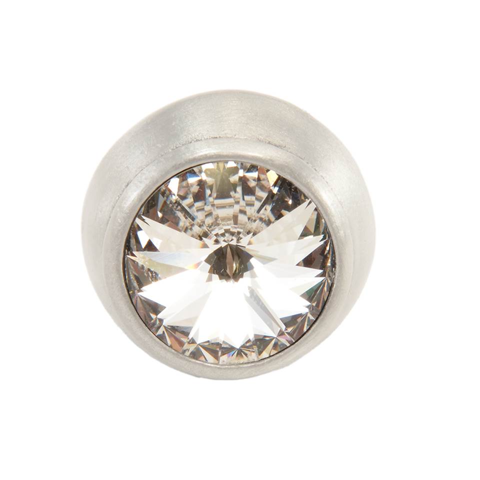 Cache Round Knob With An 18Mm Rivoli Swarovski Clear Crystal