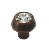 Carpe Diem Hardware - Cache Round Knob w/ An 18Mm Rivoli Swarovski Crystal - Oil Rub Bronze