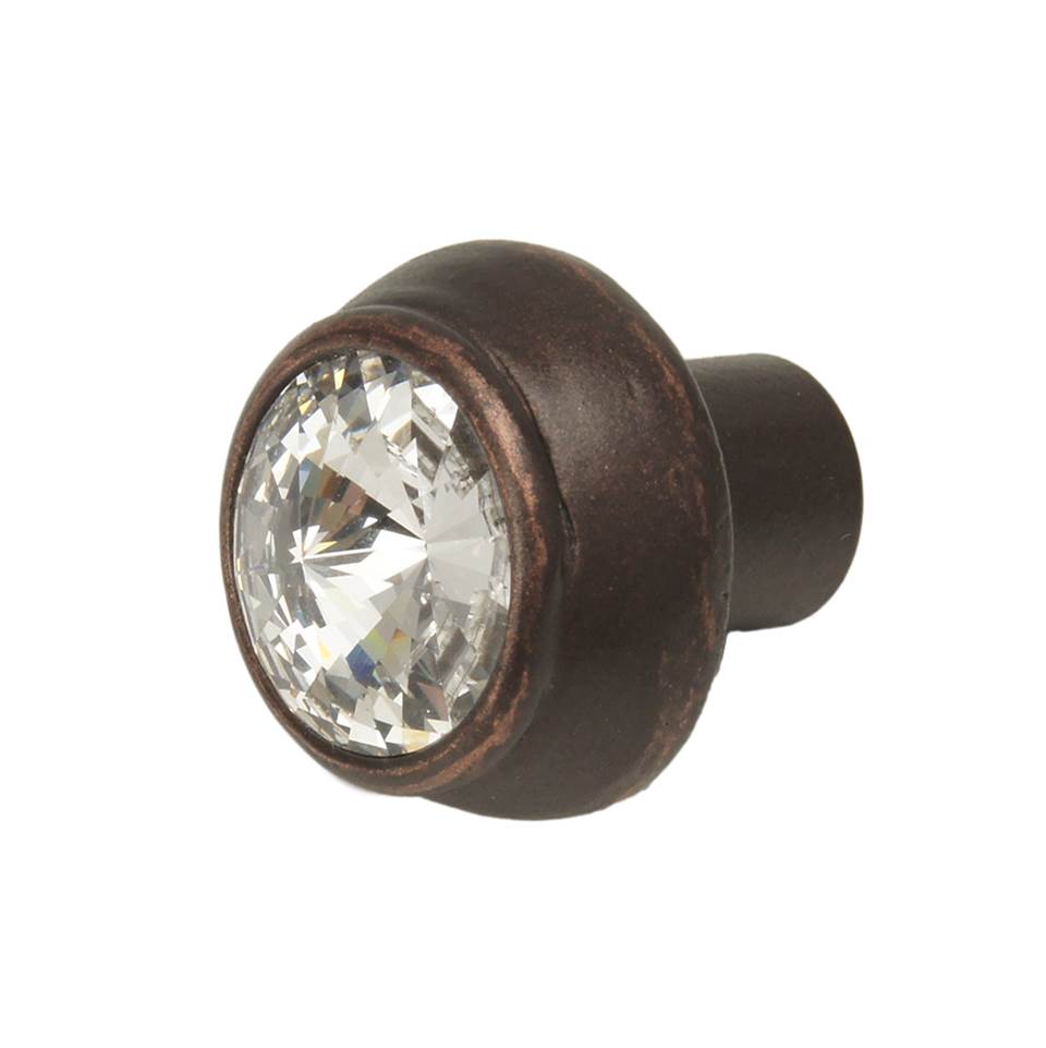 Cache Round Knob With An 18Mm Rivoli Swarovski Clear Crystal