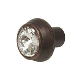 Cache Round Knob With An 18Mm Rivoli Swarovski Clear Crystal