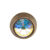 Cache Round Knob With An 18Mm Rivoli Swarovski Aurore Boreale Crystal