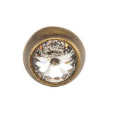 Cache Round Knob With An 18Mm Rivoli Swarovski Clear Crystal