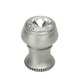 Cache Round Knob With Flared Foot With An Rivoli Swarovski Clear Crystals In Satin.