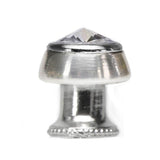 Carpe Diem Hardware - Cache Round Knob With Flared Foot With An Rivoli Swarovski Clear Crystals In Platinum. - Platinum