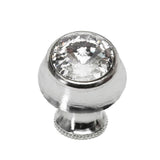 Cache Round Knob With Flared Foot With An Rivoli Swarovski Clear Crystals In Satin.