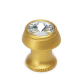 Carpe Diem Hardware - Cache Round Knob w/ Flared Foot w/ An Rivoli Swarovski Crystals - Gilded Mercury