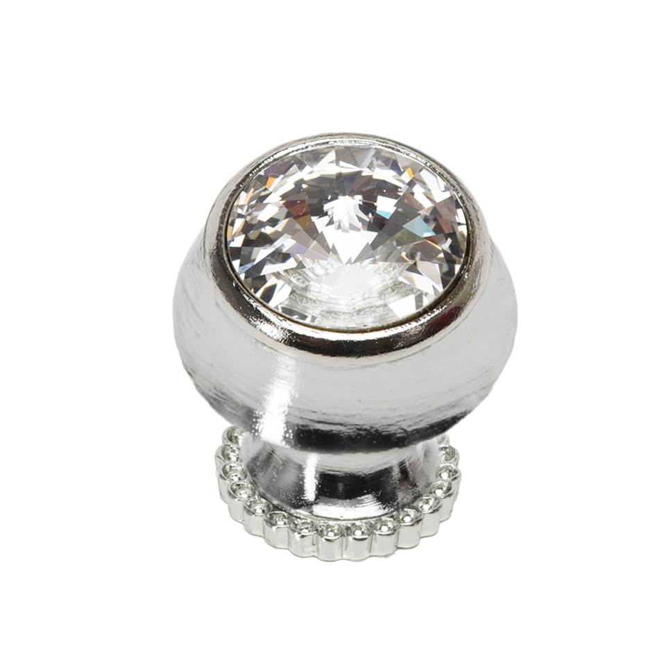 Cache Round Knob With Halo Platform With 24 Swarovski Clear Crystals