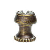 Carpe Diem Hardware - Cache Round Knob With Halo Platform With 24 Swarovski Clear Crystals - Antique Brass